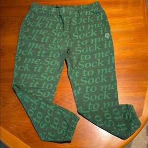 Midnight Organic Larry June Sock it to Me green sweatpants joggers size XL